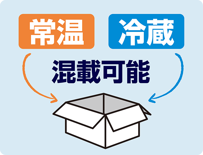 常温・冷蔵混載可